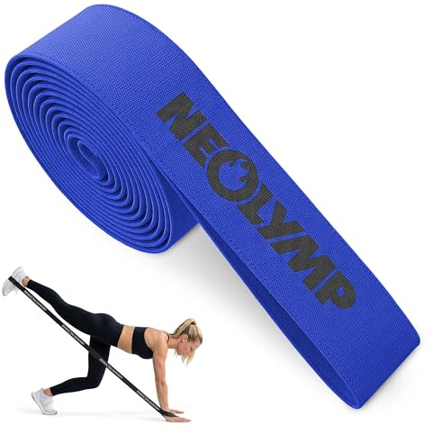 NEOLYMP Fitnessband mit Schlaufen – Premium Fitnessbänder Stoff für Krafttraining zuhause – Widerstandsbänder Krafttraining mit Griff & Level System – Resistance Bands (Fitnessband stark)