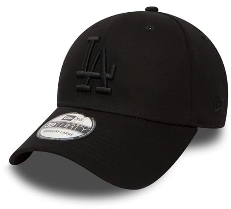 New Era League Essential 39Thirty Cap LA Dodgers Schwarz Schwarz, Size:L/XL