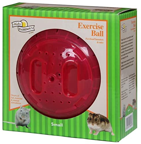 Walter Harrison's Small Animal Exercise Ball, Red, 12 cm Small | Encourages Active Play, Easy to Clean, Safe Design, Compact Size, Entertaining for Dwarf Hamsters & Mice