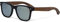 Walnut Wooden Mens and Womens Sunglasses with Matte Black Front and Silver Mirrored Polarised Lenses,54-20-145 ,Black