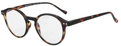 ZENOTTIC Blaue Licht Blockieren Lesebrille, Anti Schwindlig Glasses Damen und Herren Leicht Rundrahmen Retro Brillen (+2.00, SCHILDKRÖTE)