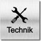 Türschild Technikraum UV Druck 12 x 12cm - 3mm Aluverbund - Made in Germany - Art.Nr. 2010
