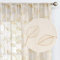 TOPICK Tenda velata in voile con asta a tirante, tenda ricamata, trasparente, beige, con foglie, coppia di garze per soggiorno, camera da letto, 140 L x 245 A (cm), set di 2