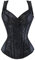 KUOSE Damen Schwarz Shapewear Korsett Vintage Gothic Vollbrust Corsage Top mit Träger