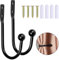 NiceLand 2 Piezas Alzapaños Cortinas de Metal Pared Negro Ganchos para Cortina U Recoge Cortinas con Tornillos