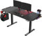 Ultradesk - Scrivania regolabile in altezza LEVEL V2 - Scrivania elettrica per computer 140 x 68 cm - Per il Gioco, l'Ufficio - Set con tappetino per mouse XL e illuminazione LED RGB - LED rosso