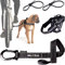 Hundeleine und Hundegeschirr für das Fahrrad, Geschirr mit seitlichen Ringen, inkl. 2 Fahrradgurte. Patentiert. (Schwarz, S)
