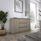 3E 3xE living.com Commode 2 Portes 3 tiroirs L : 120 cm, H : 78 cm, P : 40 cm, Couleur : Brun