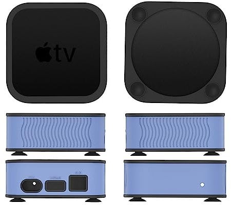 Protective Case For Apple TV 4K 2021 6th Gen,TV 4K 2021 6th Anti-Slip Shock Proof Silicone Sleeve Set-top Box TV Box Waterproof Cover Elegantly (luminous blue)