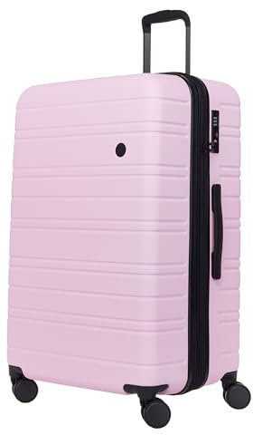 Nere - Stori - ABS Hard-Shell Suitcase Collection - 8-Spinner Wheels - Self-Repairing Zip - Built-in TSA Combination Lock - Expanding Luggage (Orchid Pink, Large)