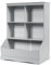 Maxmass Kids Toy Organizer, Wooden Children Bookcase with Shelves and Compartments, Free Standing Toddlers Storage Unit for Study, Playroom, Bedroom, Kindergarten (Grey)
