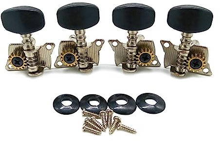 lxuebaix Ukulele Short Steel Peg String Winder Set 2R 2L Stimmwirbel Mechaniken-Mechaniken für 4-saitige Ukulele-Gitarrenzubehör