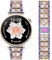 DEALELE Armband Kompatibel mit Huawei Watch GT5 Pro 42mm / GT5 41mm / GT4 41mm / Fossil Women's Gen 6 / Gen 5E 42mm / Garmin Venu 3S, 18mm Glitzer Strass Diamant Metall Armbänder für Damen, Regenbogen