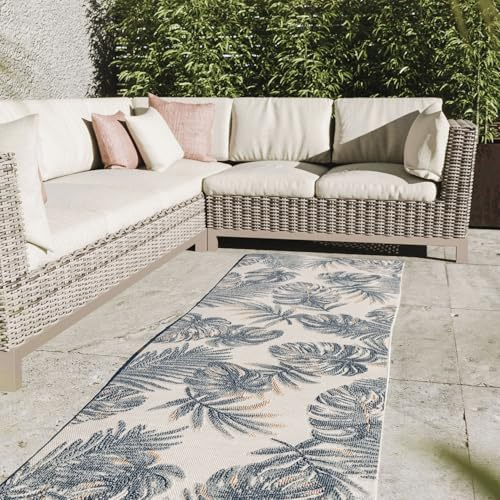 Interiyou Outdoor Teppich Wetterfest Florenz - Läufer 80x250 cm Multicolor - UV-beständig für Draußen: Balkon, Terrasse, Garten oder Küche - Flachgewebe Aussenteppich