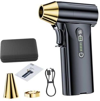 Folpus Ventilador portátil de Mano, Mini soplador seco, Compacto, para Quitar el Polvo y secar, Potente soplador de Aire, Mini Ventilador de turbina para, Negro