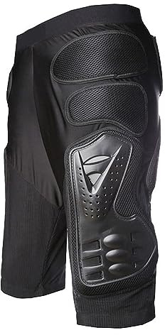 Pantalones cortos de motocicleta para hombre – Pantalones cortos de protección para motocicleta con protección de cadera para montar en carreras, Negro, M