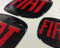 Adesivi resinati Decorativi sovrapponibili e con Misure compatibili con fregi automobilistici Esistenti. Colore Nero/rosso Fiat. bravo