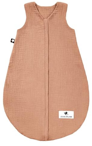 Julius Zöllner Musselin Sommerschlafsack dune, Größe 70 | aus weicher Musselin Baumwolle, sicher und schadstoffgepüft, ideal für warme Sommernächte