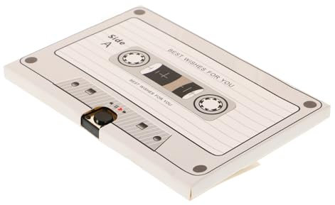 Tofficu Tonbandaufnahme-Grußkarte Kassettenspieler Grußkarten Tasten Kassettengrußkarte Sprachaufzeichnungskarte Audio-Geburtstagskarten beschreibbare Grußkarte Karton plus Chip Weiß