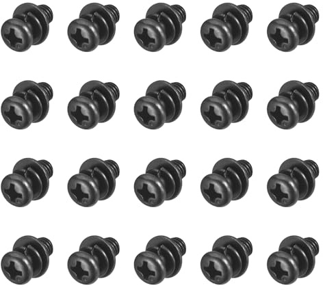 QUARKZMAN M5 x 10mm 50 Stück Linsenkopfschrauben Kreuzschlitz Rundkopfschrauben, Maschinenschrauben Bolzen kombiniert mit Federring und Unterlegscheiben für Reparaturen