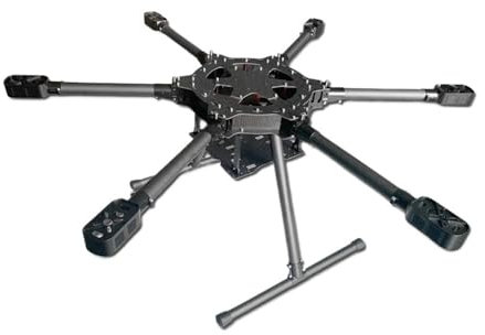 YueJay Kit Telaio esacottero con Bracci Pieghevoli da 960 mm e Carrello di atterraggio Non Pieghevole