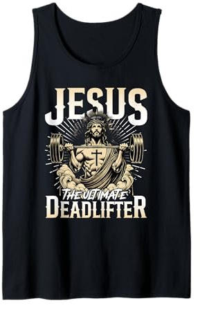 Jesus The Ultimate Deadlifter Christian Gym Pump Cover Tank Top