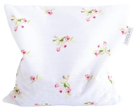 LOOLAY Kirschkernkissen Mikrowelle 20x20 cm – Wärmekissen aus 100% Baumwolle – Kirschkern Kissen Ideal bei Muskelverspannungen oder Menstruationsbeschwerden (rose)