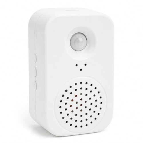 Détecteur de Mouvement Vocal, 120° 3-4m Carillon de Porte sans Fil avec Enregistrement personnalisé 20s et Batterie 500mAh pour Magasin Boutique Maison