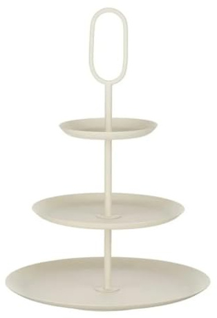 Mica Decorations Rama Etagere – Servierturm und Servierplatte für Tisch und Buffet – Auch geeignet als Tortenplatte oder Kuchenständer – Küchenorganizer aus Eisen – H55 x Ø38 cm – Creme
