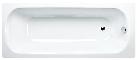 JACOB DELAFON Bañera de acero PREVIRA 150x70 cm con desagüe incluido, fondo antideslizante, blanca - E5P51G-00