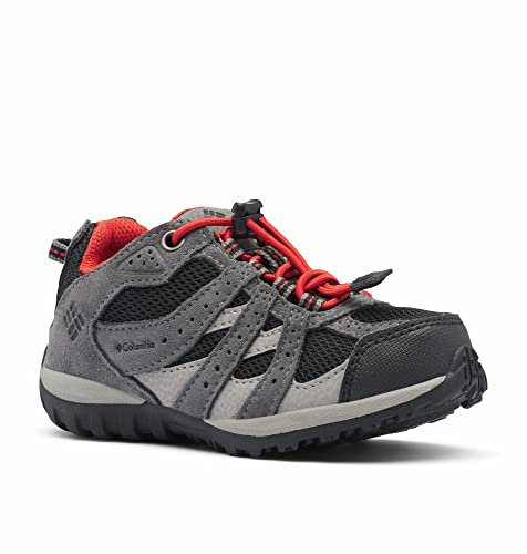 Columbia Redmond WP, Scarpe da trekking basse Unisex - bambini e ragazzi, Black/Flame Toddler, 26 EU
