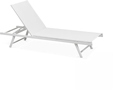 Oviala Sonnenliege aus Stahl, Weiß