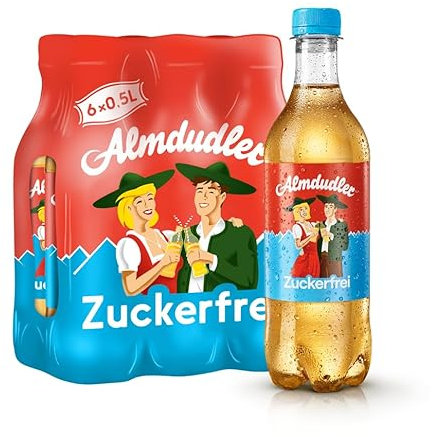 Almdudler Original zuckerfreie Alpenkräuterlimonade (6 x 0,5 l) - Limonade aus natürlichen Kräutern - Getränk im Vorratspack