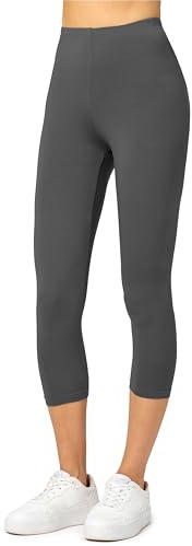 Merry Style Damen Leggings 3/4 Capri Leggings aus Viskose MS10-144 (Graphite, 4XL)