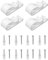 4 set di catene per tende a pacchetto in plastica, ganci a P, ganci di sicurezza per bambini, per tende a rullo verticali, con 8 viti e 8 pilastri in plastica (bianco)