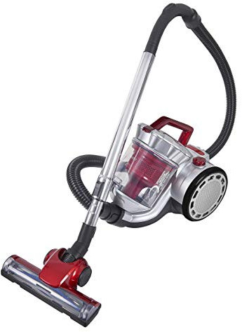 Exquisit Bodenstaubsauger BP 6401 SI | Akku-Betrieb | Beutellos | Kabellos | Silber | Rot | Bodensauger | 2,5 Liter Behälter | Teleskopauszug | LED-Beleuchtung