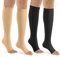 bropite Kompressionsstrümpfe mit Reißverschluss, 2 Paar, Wadenhöhe, offene Zehenpartie, Kompressionsstrümpfe (Large-X-Large, C- BLACK/NUDE)