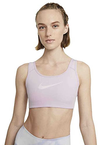 Nike Damen Swoosh Icon Clash Strappy BH, iced Lilac/Light Violet, S