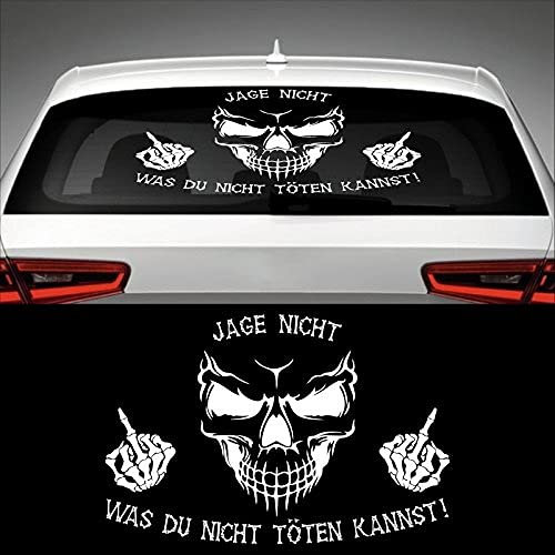 Skull Jage Nicht was Du Nicht Töten Kannst Heckscheibenaufkleber 60,0 cm X 40,0 cm Auto Aufkleber JDM