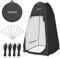 AKOZLIN Pop Up Shower Tent Instant Privacy Dressing Changing Outdoor Camping Shower Toilet Tent with Window & Carry Bag for Portable Toilet & Bathroom Silver Coated UV Protection