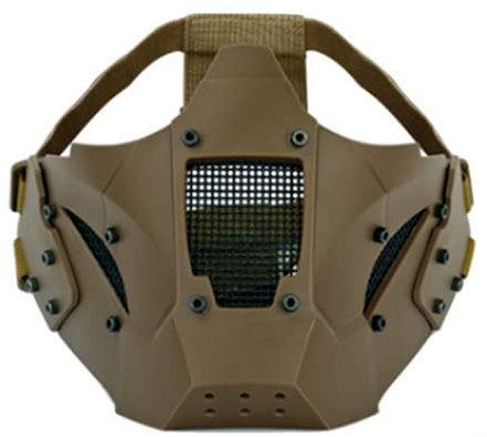 ausuky Taktische Retro-Maske für Motorradhelm, mittelalterlicher Eisenkrieger, Airsoft, Outdoor-Gesichtsschutz (braun)