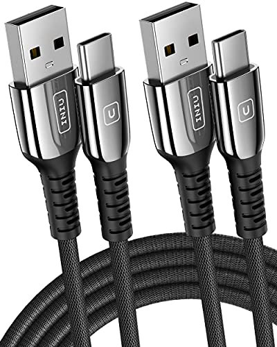 INIU USB C Charger Cable, [2 Pack 2m] 3.1A QC Fast Charging USB C Cable, Zinc Alloy Braided USB A to USB C Cable for Samsung S22 S20 S10 S9 A12 A40 A51 Xiaomi OnePlus Huawei Google Pixel,Switch etc.