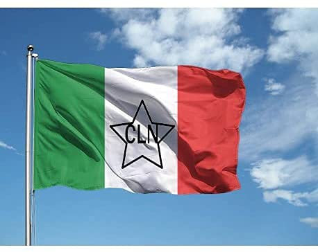Bandiera Italia COMITATO di LIBERAZIONE Nazionale 70x100 cm In Tessuto Nautico Confezionata Con Corda E Guaina - CNL