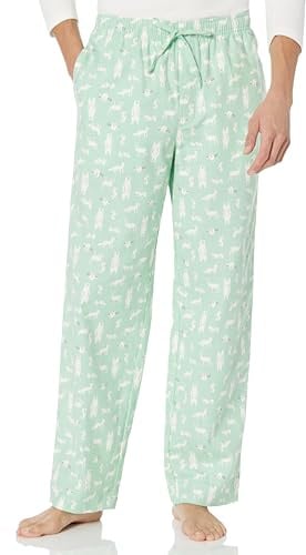 Amazon Essentials Men's Breathable Flannel Pajama Pant (Available in Big & Tall), Mint Green Forest Animals, X-Large