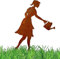 Rostikal Gärtnerin Gartenstecker 40 cm - Handmade Rost Figur Garten Deko, Metall Gartenfiguren & Gartenstatuen - hübsche Gartendekoration Geschenk für Draussen