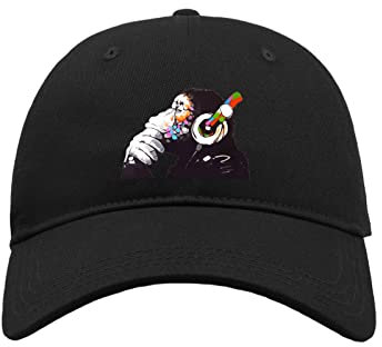 Maikomanija Banksy Thinking Monkey Art Baumwolle Curved Visier Baseball Cap Dad Hat Unisex Sport Bequemes Top, Schwarz , One size