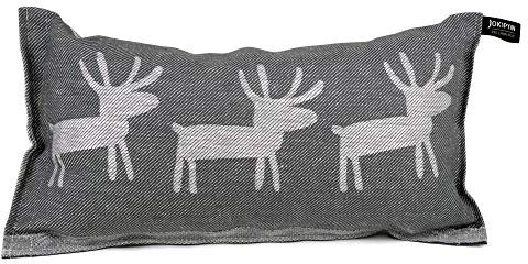 Jokipiin Premium Saunakissen Die 3 Rentiere 40x22 cm - 100% Made in Finland - Leinen & Baumwolle - Ökotex Zertifiziert - Wellness Kopfstütze & Nackenkissen für Sauna Spa & Erholung