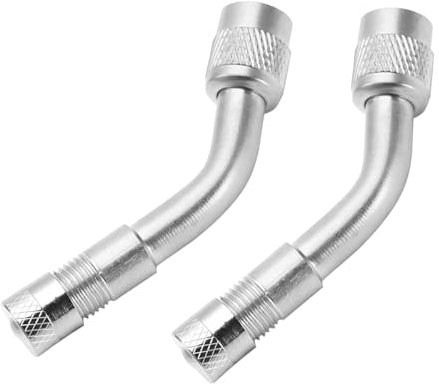 JNNJ 2 Stück Ventilschaft Ventiladapter, Air Reifen Ventil Ventilschaft mit Verlängerung Adapter, Ventilschaft Reifenventilverlängerung für KFZ, LKW, Motorrad(Silber/135)