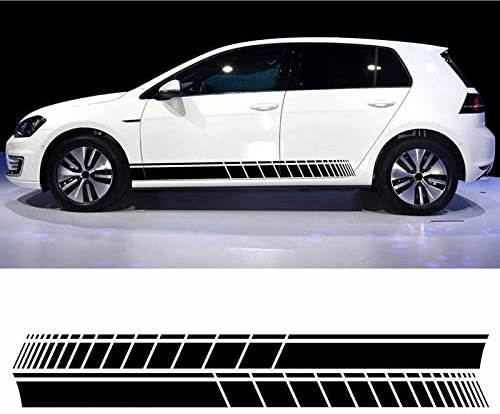 Auto Seitenstreifen Seitenaufkleber Aufkleber Grafiken,Für VW Golf 5 6 7 Auto Styling Seitenaufkleber Seitenschweller Streifen.,A-Black