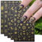 JMEOWIO 8 Sheets Moon Star Sun Nail Art Stickers Decals Self-Adhesive Gold Nail Supplies Nail Art Design Decoration Accessories